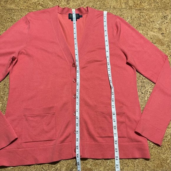 Pendleton Silk Blend Button Cardigan Sweater In Melon NWOT Sz L - Picture 8 of 10